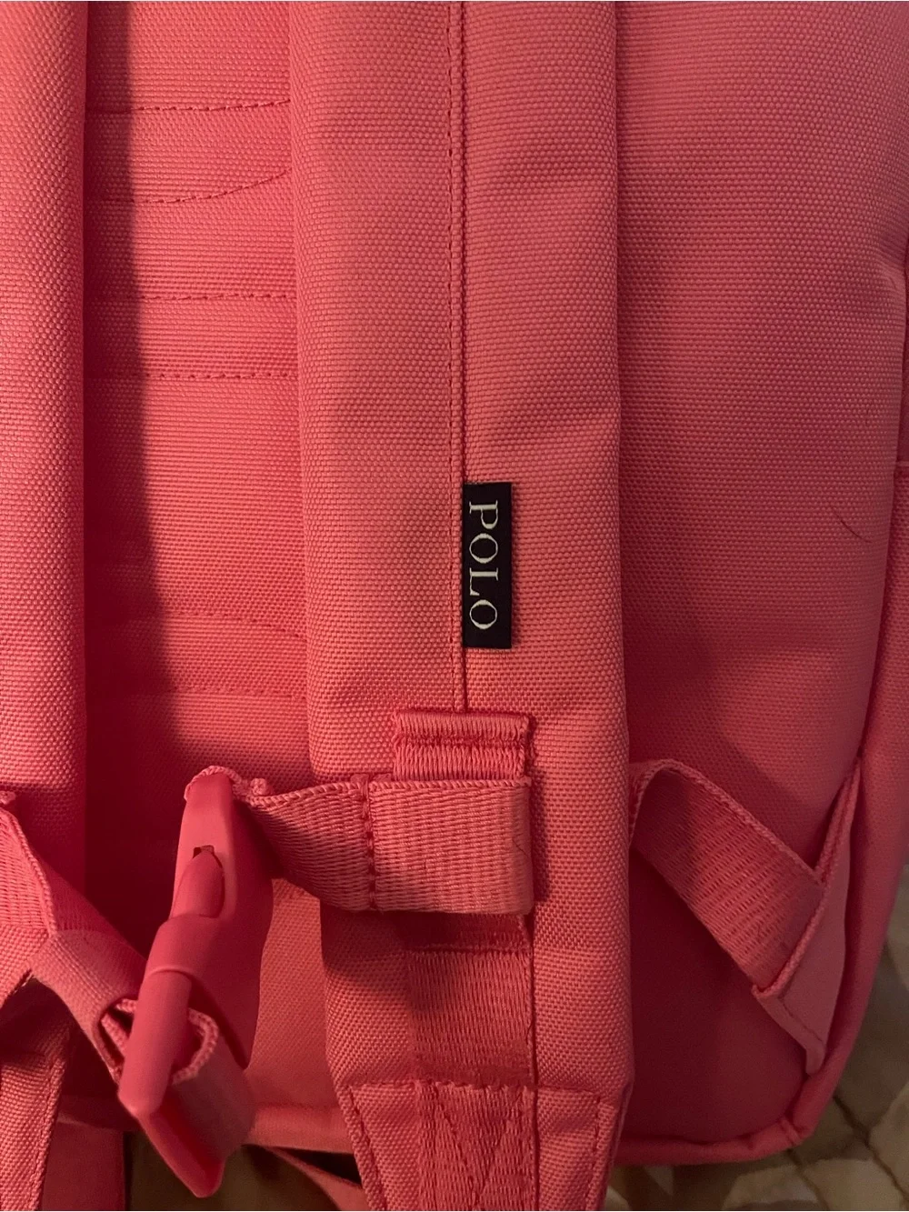 Polo by Ralph Lauren Pink bear Backpack with price taga